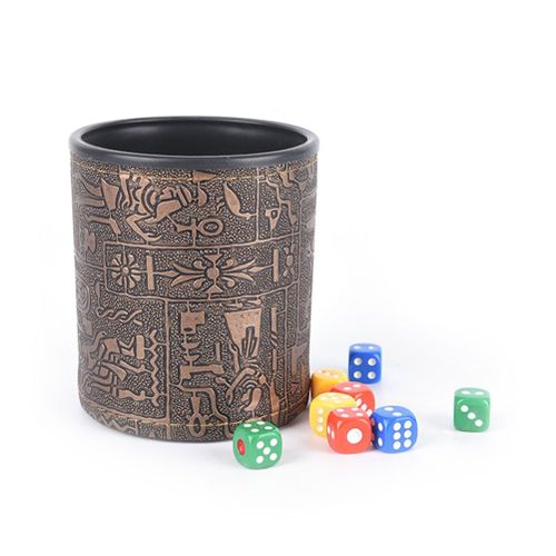 Tasse À Dés En Cuir Marron, Motif Égyptien, Personnalisée, Marbit De Bonne Qualité, 1 Pièce