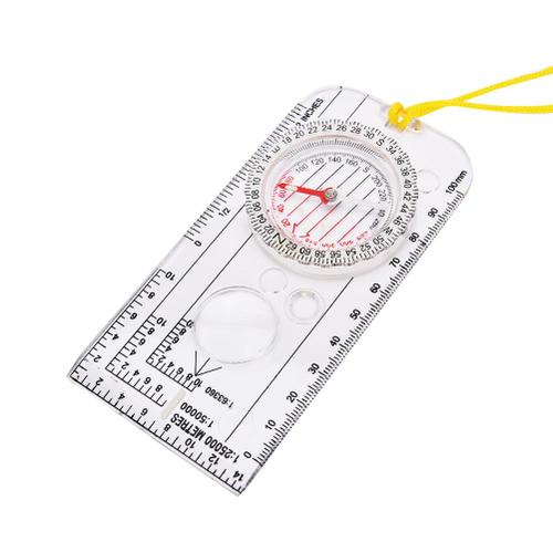 Règle pour loupe boussole armée Scout randonnée Camping canotage carte lecture orientation pour Sports de plein air Toos 12.5x6 cm