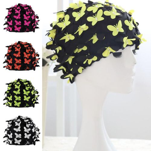 Maillot De Bain Rétro Élégant Pour Femmes, Décor De Perles Papillon, Pour Cheveux Longs, Garde Les Cheveux Au Sec