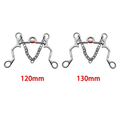 Mors De Cheval En Acier Inoxydable, Bouche En Cuivre Avec Crochets De Bordure, Chaîne Pour Cavalier