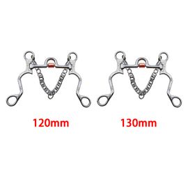Mors De Cheval En Acier Inoxydable, Bouche En Cuivre Avec Crochets De Bordure, Chaîne Pour Cavalier