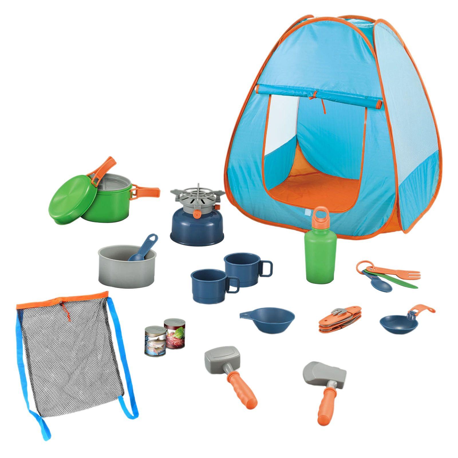 Tente de jeu de Camping pour enfants, jouets d'extérieur et d'intérieur pour  tout-petits, tente incluse, nourriture de jeu et accessoires de cuisine