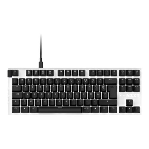 NZXT Function Tenkeyless - Clavier - backlit - USB - AZERTY - Français - commutateur : Gateron Red (Hot-swappable) - blanc mat