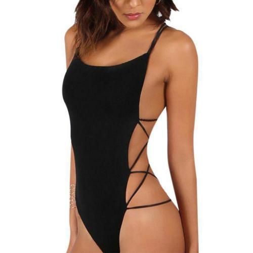 Maillot De Bain Une Pièce À Bretelles Pour Femmes, Sexy, Dos Nu, Couleur Unie, Monokini, Offre Spéciale, 80%