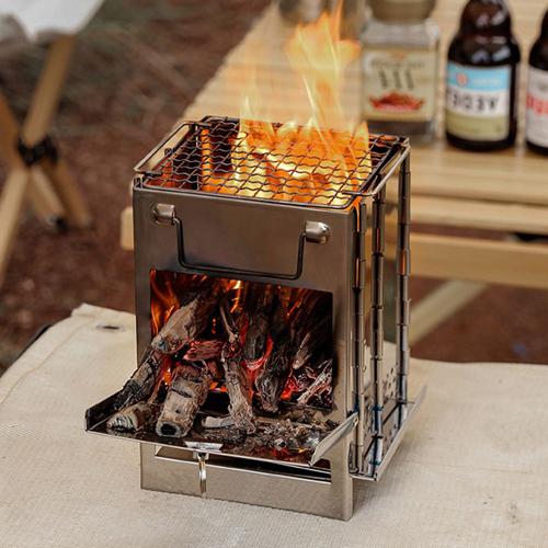 Mini poêle à bois de chauffage d'extérieur, Camping cuisine pique