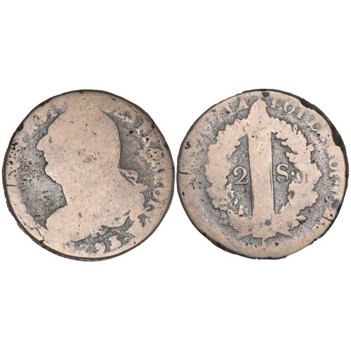 France - 1793 - 2 Sols Au Faisceau Type Francois - Lille (W) - Métal De Cloche - 04-008
