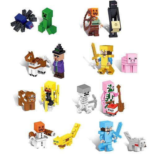 Figurines De Blocs De Construction Assemblés Pour Enfants 16 Minecraft