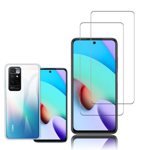 Coque Silicone Pour Xiaomi Redmi Note 11 4g 6.5" Gel Ultraslim Et Ajustement Parfait - Transparent + 2 Films Verre Trempé - Transparent