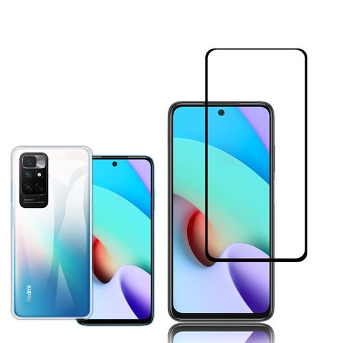 Coque Silicone Pour Xiaomi Redmi Note 11 4g 6.5" Gel Ultraslim Et Ajustement Parfait - Transparent + 1 Film Verre Trempé - Noir