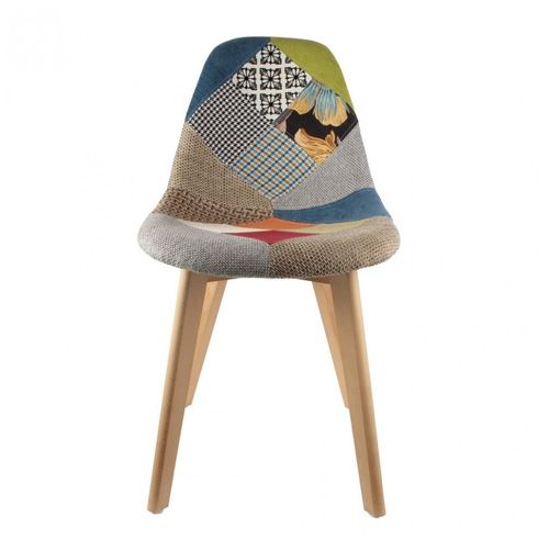 Chaise Scandinave Patchwork Motif Multicolore