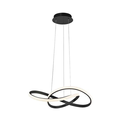Paul Neuhaus Moderne Design Hanglamp Zwart 57 Cm Dimbaar Incl. Led - Viola Due Acier /Plastique Noir Bio / Luminaire / Lumiere / Éclairage / Intérieur / Salon / Cuisine Led (Non Remplaçable)...