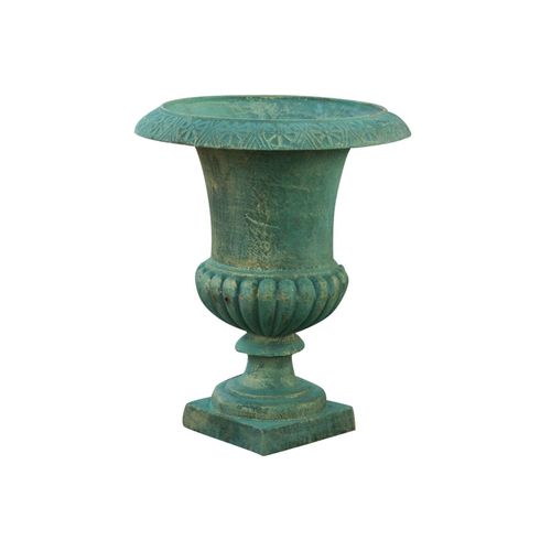 Vase Médicis En Fonte Finition Vert Bronze Vieilli L40xpr40xh46,5 Cm