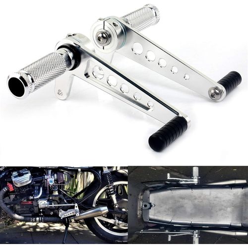 Argent - Cafe Racer Bobber Vintage Repose-Pieds Commandes Reculées Rearset Pour Honda Kawasaki Suzuki Yamaha Universel Argent