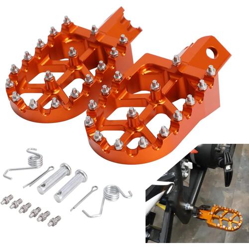 Cale Pied Moto,Repose-Pieds Moto Universel Aluminium Cnc Pour Off-Road Moto Dirt Bike Pit Bike Sur Ron-Orange