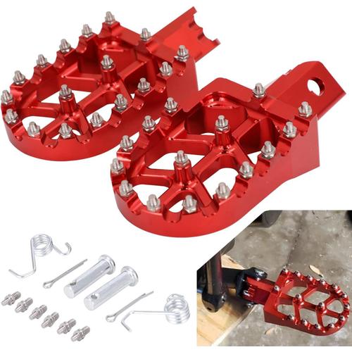 Rouge-1 - Cale Pied Moto,Repose-Pieds Moto Universel Aluminium Cnc Pour Off-Road Moto Dirt Bike Pit Bike Sur Ron-Rouge