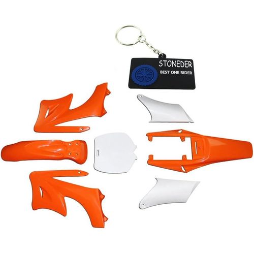 Orange - Kit De 7 Pièces De Carrosserie Orange En Plastique Haute Résistance, Garde-Boue, Carénage, Pour Mini Moto De Cross Chinoise Apollo Orion 47 Cc - 49 Cc, 2 Temps