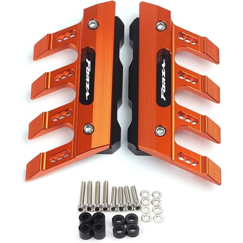 Orange - Pour Honda Forza 300 125 250 350 Moto Garde-Boue Avant Fourche Protecteur Garde Bloc Garde-Boue Avant Curseur Accessoires Garde Latérale Cnc Aluminium (Couleur : Orange)