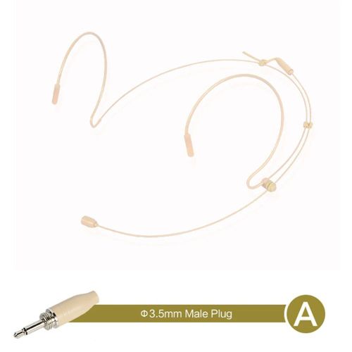 Microphone Ã  cartouche Ã  condensateur omnidirectionnel pour Sennheiser,casque beige Ã  double crochet d'oreille,sauna usÃ©,sans fil - Type A