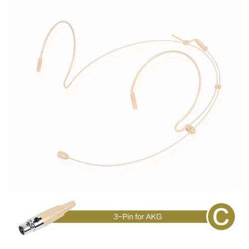 Microphone Ã  cartouche Ã  condensateur omnidirectionnel pour Sennheiser,casque beige Ã  double crochet d'oreille,sauna usÃ©,sans fil - Type C