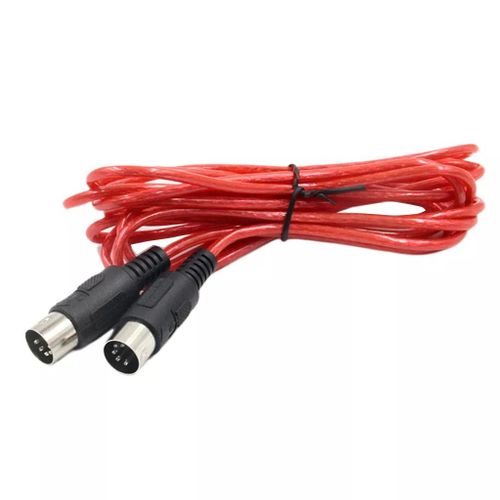Câble D'extension Midi Rouge À 5 Broches Mâle,Connecteur D'amplificateur De Guitare De 3 Mètres