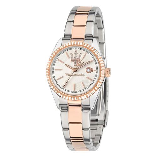 Maserati Montre Femme Competizione Bracelet Acier Inoxydable Argent Rose Élégant Umar8853100504