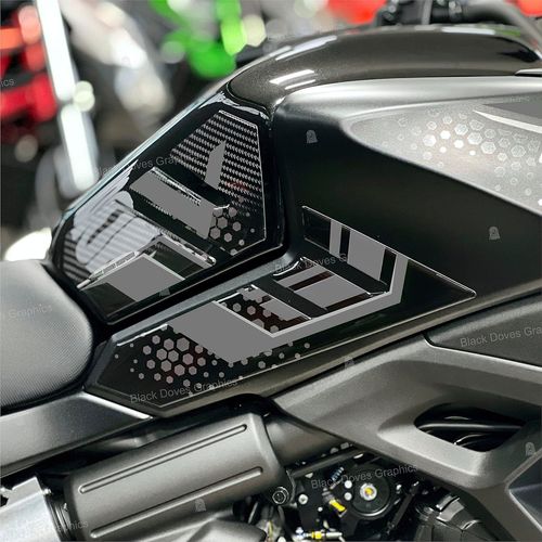 Protection Des Côtés - Autocollants 3d Résinés Protection Côtés Réservoir Compatible Avec Kawasaki Versys 650 2022 (Protection Des Côtés)