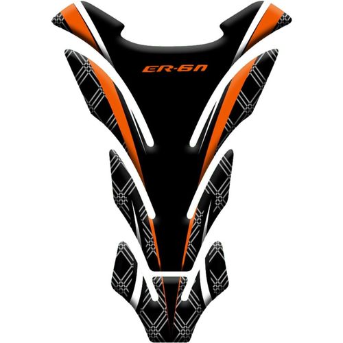 Orange - Protège Réservoir Autocollants Protecteurs D'autocollant De Protection De Réservoir De Moto Autocollants D'aspect Carbone Pour Kawasaki Er-6n Er6n (Color : Orange)