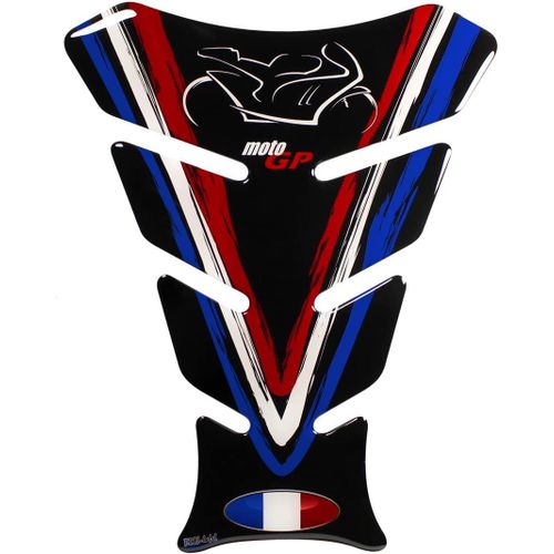 172 X 220 Mm (Forme 8) - X500182 Autocollant 3d Pour Réservoir De Moto, Motif Drapeau De La France, Moto Gp