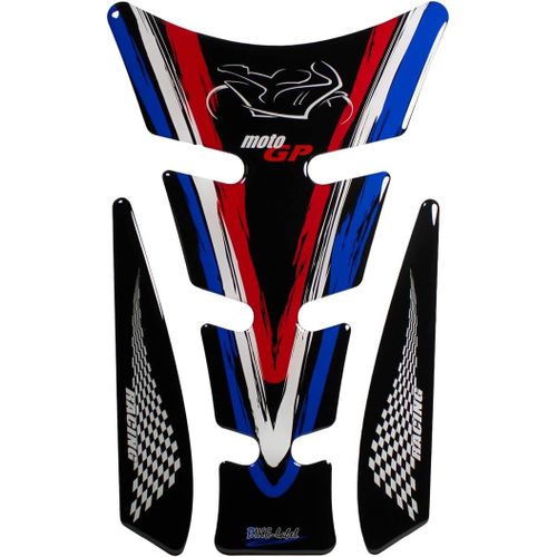 136 X 220 Mm (Forme 20) - X500186 Autocollant 3d Pour Réservoir De Moto, Motif Drapeau De La France, Moto Gp