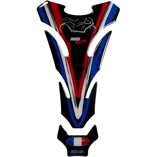 130 X 240 Mm (Forme 50) - X500189 Autocollant 3d Pour Réservoir De Moto, Motif Drapeau De La France, Moto Gp