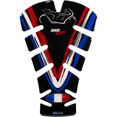 144 X 220 Mm (Forme 10) - X500183 Autocollant 3d Pour Réservoir De Moto, Motif Drapeau De La France, Moto Gp