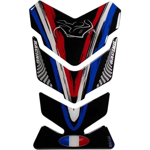 113 X 179 Mm (Forme 58) - X500191 Autocollant 3d Pour Réservoir De Moto, Motif Drapeau De La France, Moto Gp