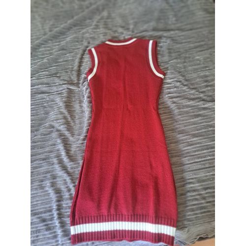 Vestido Rojo Ajustado De Punto, Talla S