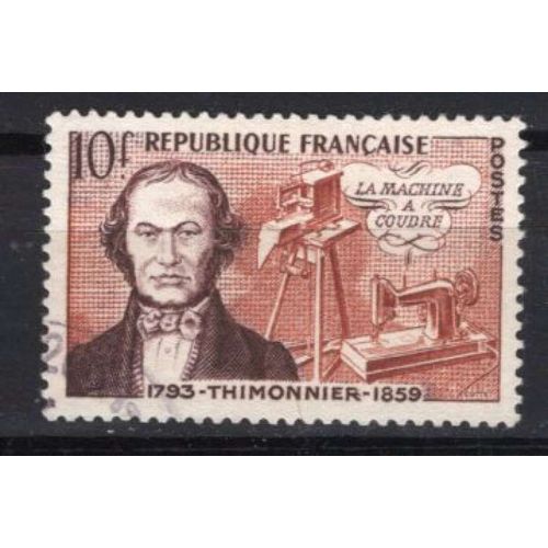 France 1955 Celebrite Thimonnier Inventeur Oblitere