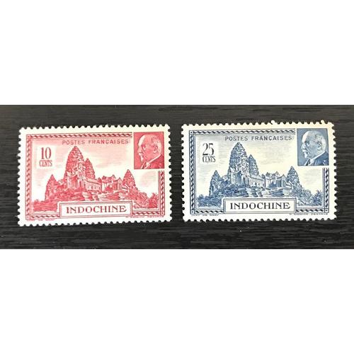 Lot De 2 Timbres Neufs* Indochine 1941