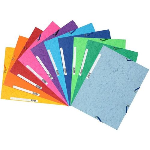 A MODIFIER (2x5 couleurs) mauvais visuel 10 chemises à élastique 3 rabats - A4 - Couleurs assorties - Exacompta