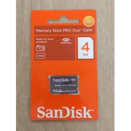 Carte Mémoire PSP - Memory Stick PRO-HG Duo - Sony 4Go, 8Go, 16Go