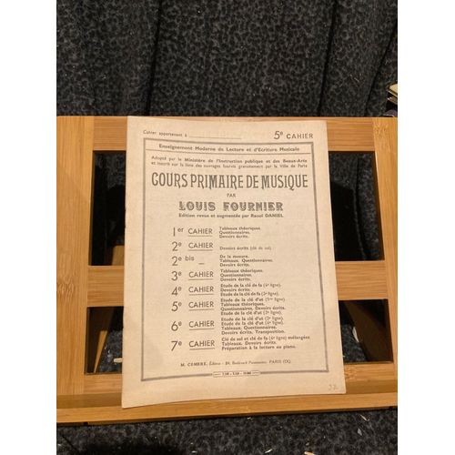 Louis Fournier Cours Primaire De Musique En 7 Cahiers Éditions Combre Cahier 5