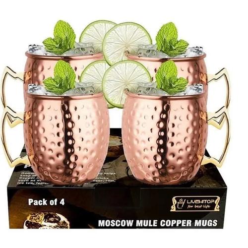 Set of 4 Moscow Mule Tasse de Cuivre 500ml, Moscow Mule Mug Verres