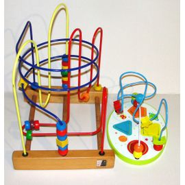 Grand Boulier En Bois Smart Frames + Boulier En Bois 2 En Un Jeux De Formes Educatif Éveil