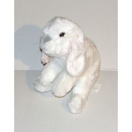 peluche lapin belier blanc et rose toysrus doudou lapin nez gris