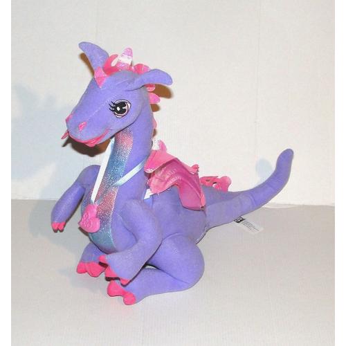Dragon Barbie Penelope Rose Mauve Paillettés - Peluche Dragon Raiponce Sonore Mattel 30cm