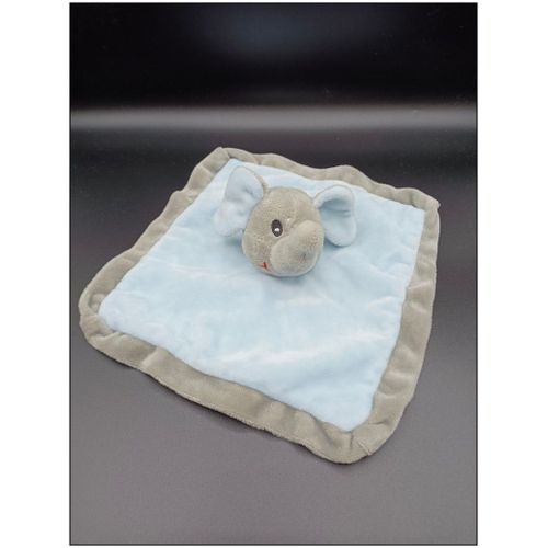 Doudou Plat Éléphant Bleu Gris - Sandy
