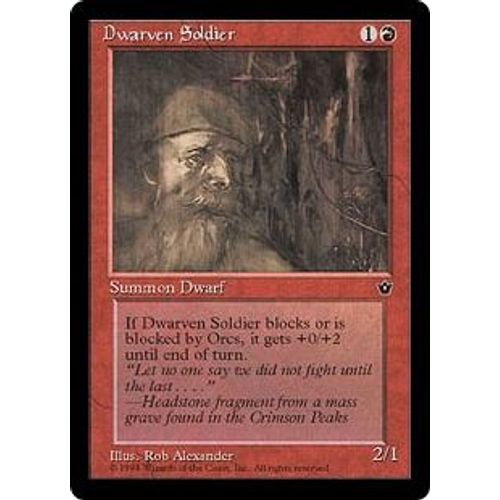 Dwarven Soldier V2 Magic Mtg - Fallen Empires 0 - U -