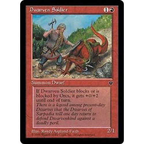 Dwarven Soldier Dwarven Soldier V3 Magic Mtg - Fallen Empires 0 - U -