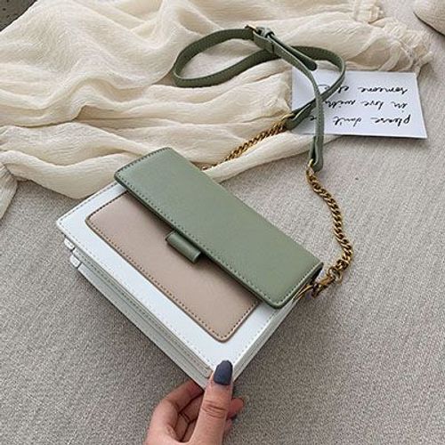 Mini Sac À Bandoulière En Cuir Vert Pour Femmes, Simple, Avec Chaîne, Pour Voyage, 2020