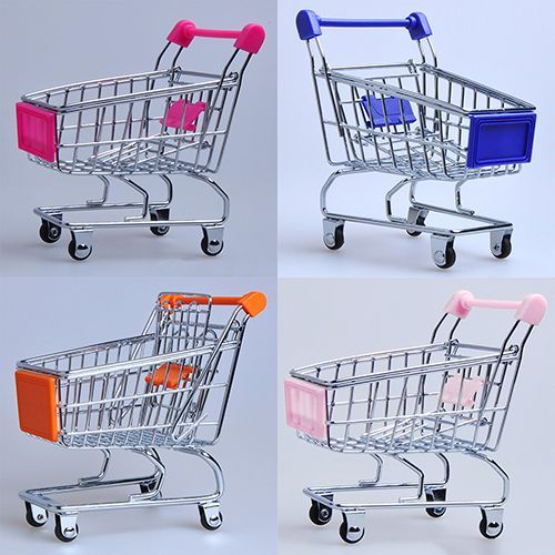 Chariot À Main De Supermarché Pour Bébé, Mini Chariot De Shopping, Décoration De Bureau, Rangement De Jouets, Cadeau, Accessoires De Meubles De Maison De Poupée