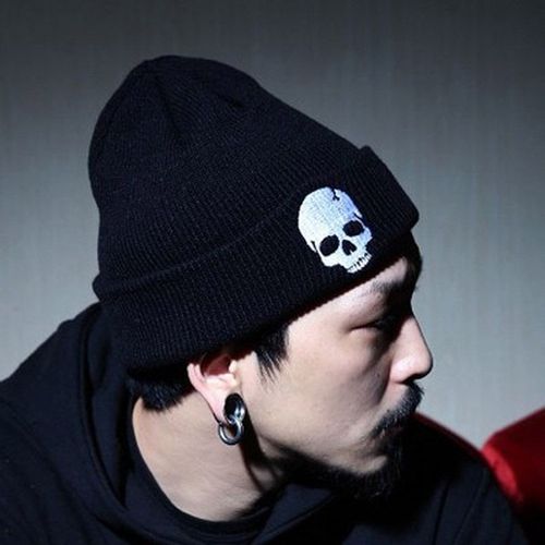 Bonnet K1 En Tricot Pour Homme Et Femme, Unisexe, Imprimé Crâne, Design De Dessin Animé, Coupe-Vent, Chaud, Punk, Hip Hop, Mode, Noir