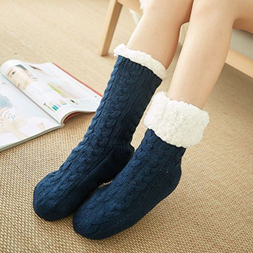 Chaussettes De Maison Épaisses Pour Hommes Et Femmes, Décontractées, Chaussettes De Sol Chaudes Pour Dames, Chaussures Antidérapantes, Chaussettes Chaudes Avec Tapis
