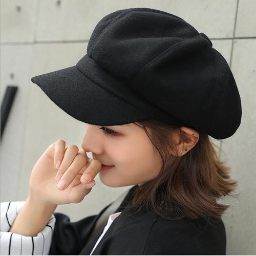 Casquette Octogonale En Laine Pour Femme, Chapeau D'Artiste Gris Ozyc, Noir, Élégant Accessoire Newsboy, Béret Automne Hiver